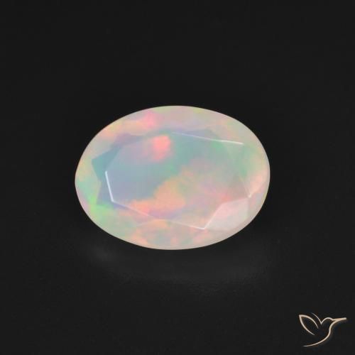 Opale Blanc multicolore naturelle ovale, 1.83 ct, Transparent