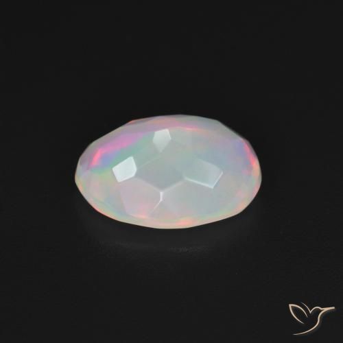 Opale Blanc multicolore naturelle ovale, 1.83 ct, Transparent