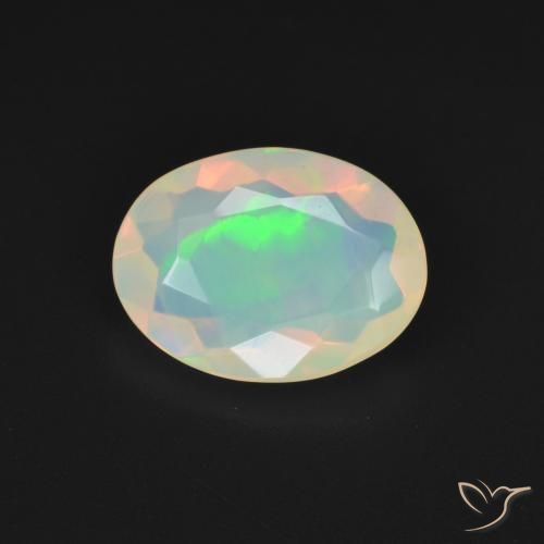 1.69ct Naturel Blanc multicolore Opale, ovale, Transparent