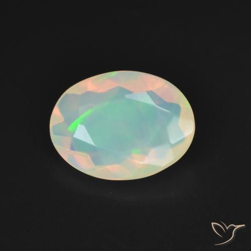 Opale Blanc multicolore naturelle ovale, 1.69 ct, Transparent