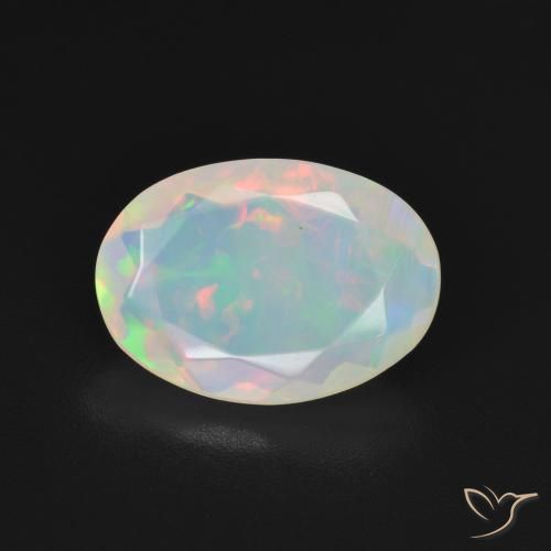 1.76ct Naturel Blanc multicolore Opale, ovale, Transparent