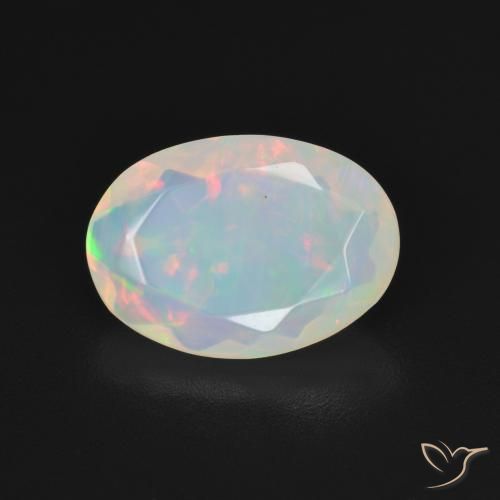 Opale Blanc multicolore naturelle ovale, 1.76 ct, Transparent