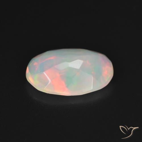 Opale Blanc multicolore naturelle ovale, 1.76 ct, Transparent