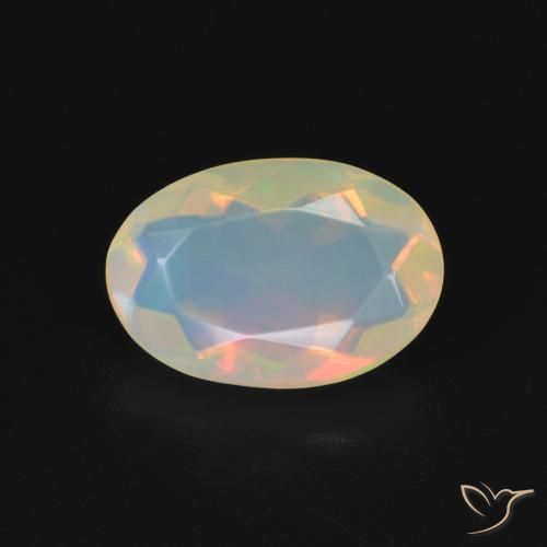1.18ct Naturel Blanc multicolore Opale, ovale, Transparent