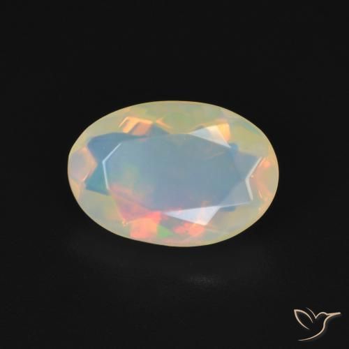 Opale Blanc multicolore naturelle ovale, 1.18 ct, Transparent