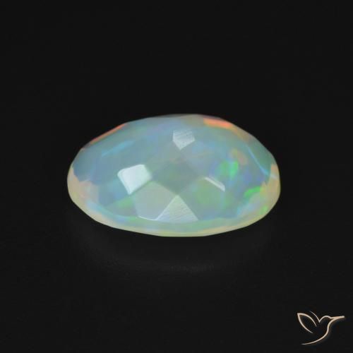Opale Blanc multicolore naturelle ovale, 1.18 ct, Transparent