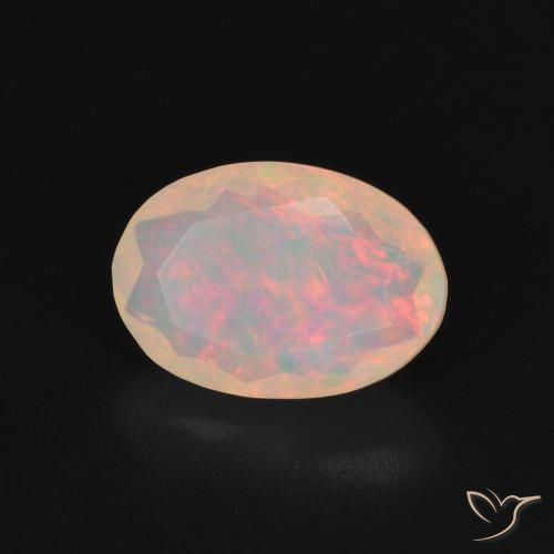 Opale Multicolore naturelle ovale, 1.25 ct, Transparent