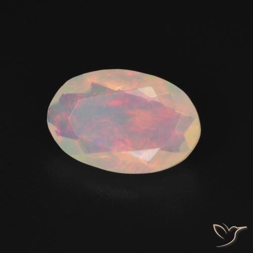 Opale Multicolore naturelle ovale, 1.07 ct, Transparent
