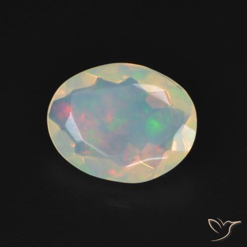 Opale Multicolore naturelle ovale, 1.22 ct, Transparent
