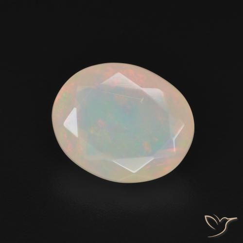 Opale Blanc multicolore naturelle ovale, 1.94 ct, Translucide