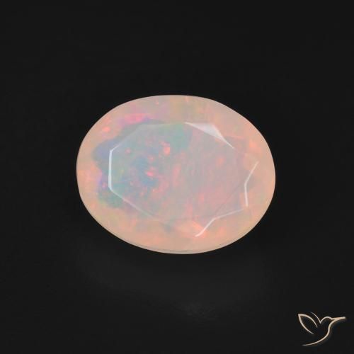Opale Blanc multicolore naturelle ovale, 1.92 ct, Translucide
