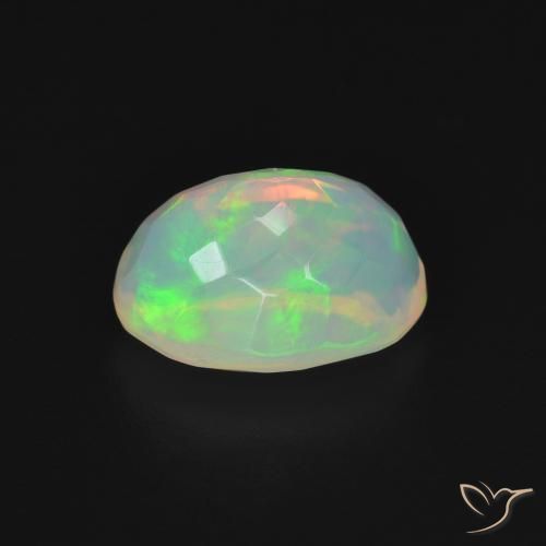 Opale Blanc multicolore naturelle ovale, 1.71 ct, Transparent