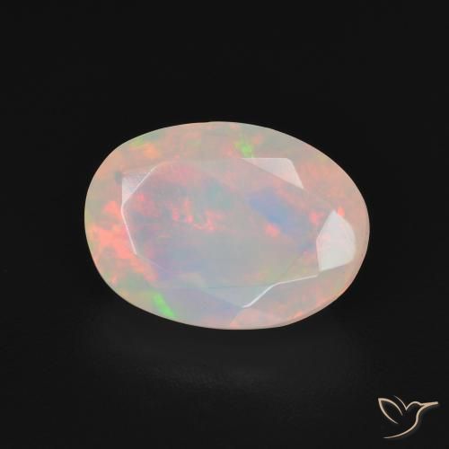 Opale Blanc multicolore naturelle ovale, 2.07 ct, Transparent