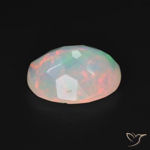 Opale Blanc multicolore naturelle ovale, 2.07 ct, Transparent