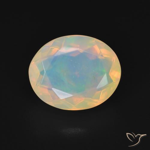 2.18ct Naturel Blanc multicolore Opale, ovale, Transparent