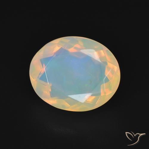 Opale Blanc multicolore naturelle ovale, 2.18 ct, Transparent
