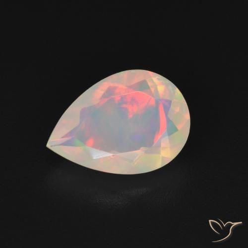 1.23ct Naturel Multicolore Opale, En forme de poire, Transparent, Photo A