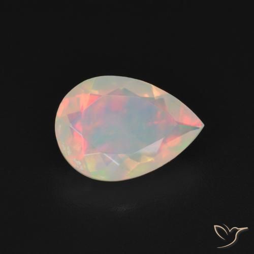 Opale Multicolore naturelle En forme de poire, 1.23 ct, Transparent