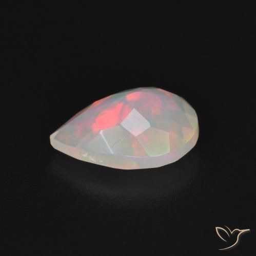 Opale Multicolore naturelle En forme de poire, 1.23 ct, Transparent
