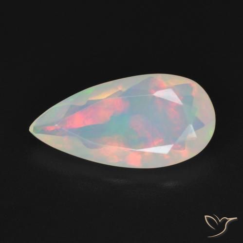 1.18ct Naturel Multicolore Opale, En forme de poire, Transparent, Photo A