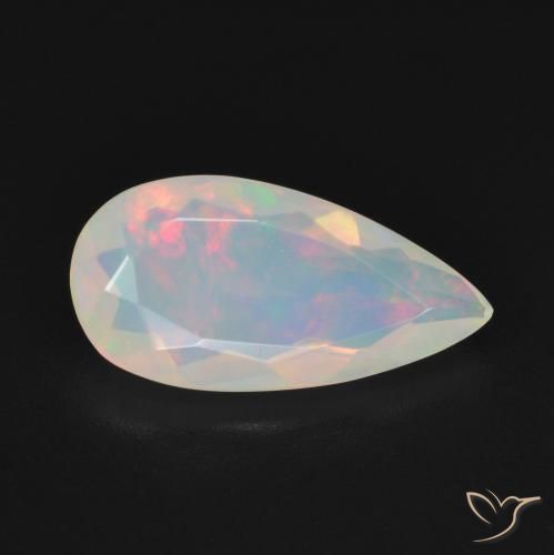 Opale Multicolore naturelle En forme de poire, 1.18 ct, Transparent