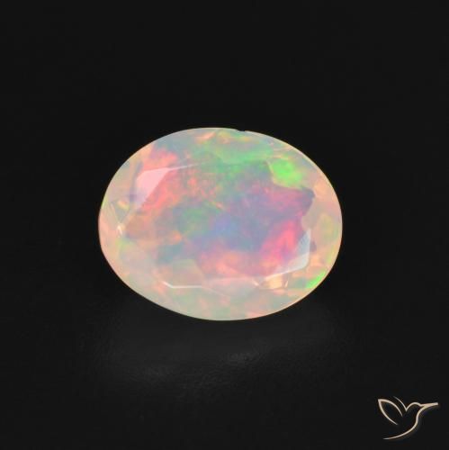 1.27ct Naturel Multicolore Opale, ovale, Transparent