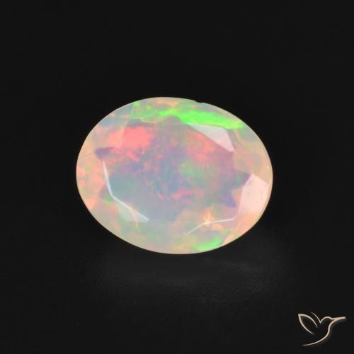 Opale Multicolore naturelle ovale, 1.27 ct, Transparent