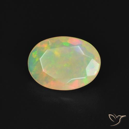 Opale Multicolore naturelle ovale, 1.29 ct, Translucide