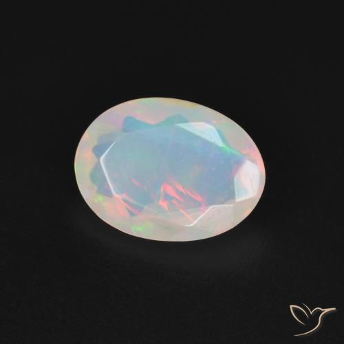 Opale Multicolore naturelle ovale, 1.21 ct, Transparent