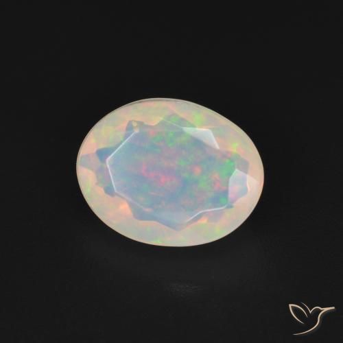 Opale Multicolore naturelle ovale, 1.27 ct, Transparent