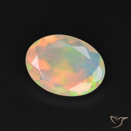 Opale Multicolore naturelle ovale, 1.52 ct, Transparent