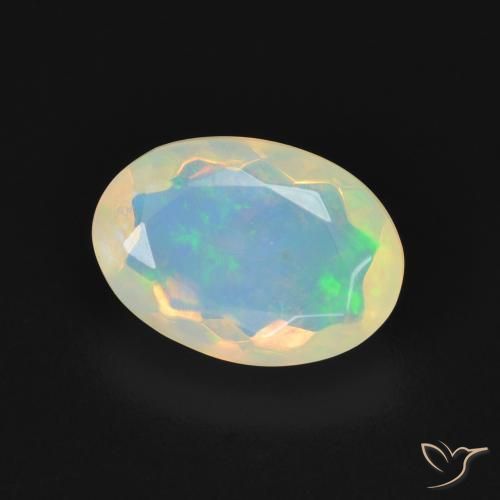 Opale Multicolore naturelle ovale, 1.87 ct, Transparent