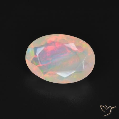 Opale Multicolore naturelle ovale, 1.54 ct, Transparent