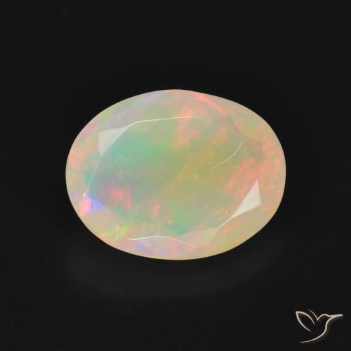 1.57ct Naturel Multicolore Opale, ovale, Translucide, Photo A