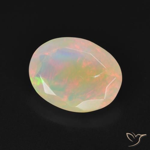 Opale Multicolore naturelle ovale, 1.57 ct, Translucide