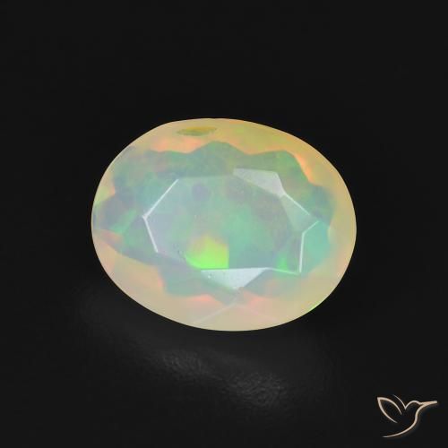 Opale Multicolore naturelle ovale, 1.05 ct, Transparent