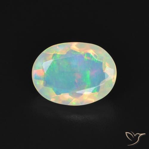 0.99ct Naturel Multicolore Opale, ovale, Transparent