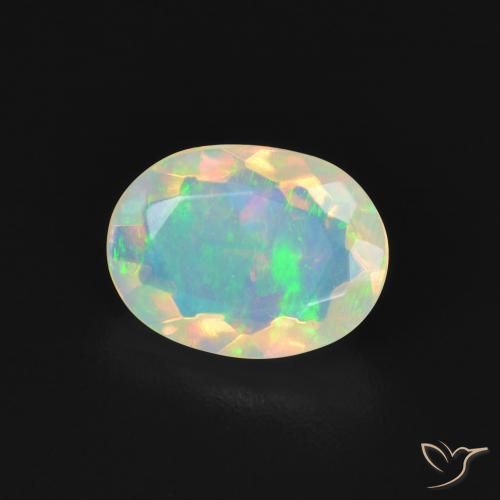 Opale Multicolore naturelle ovale, 0.99 ct, Transparent
