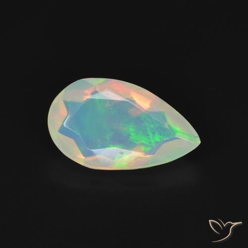 Opale Multicolore naturelle En forme de poire, 1.10 ct, Transparent