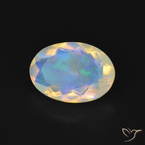 Opale Multicolore naturelle ovale, 1.47 ct, Transparent