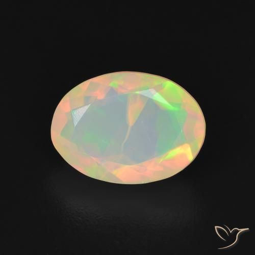 Opale Multicolore naturelle ovale, 1.29 ct, Transparent