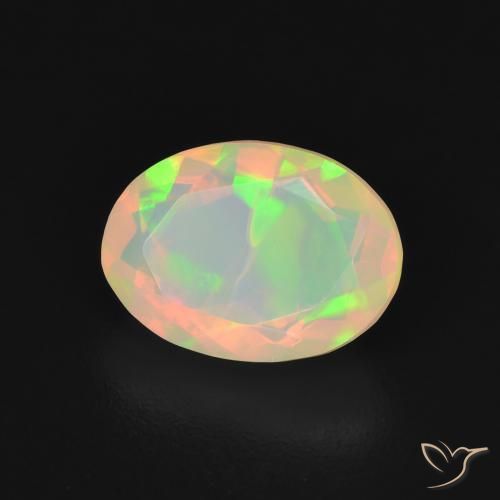 Opale Multicolore naturelle ovale, 1.29 ct, Transparent