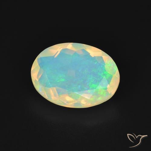 Opale Multicolore naturelle ovale, 1.46 ct, Transparent