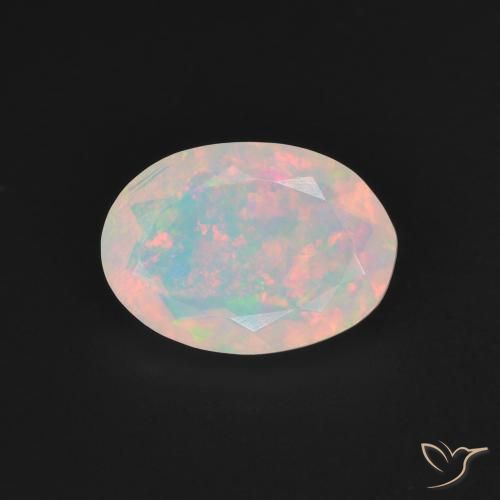 1.28ct Naturel Multicolore Opale, ovale, Translucide