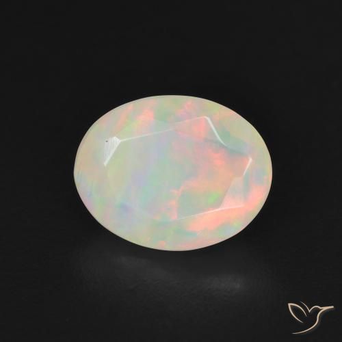 Opale Multicolore naturelle ovale, 1.14 ct, Translucide