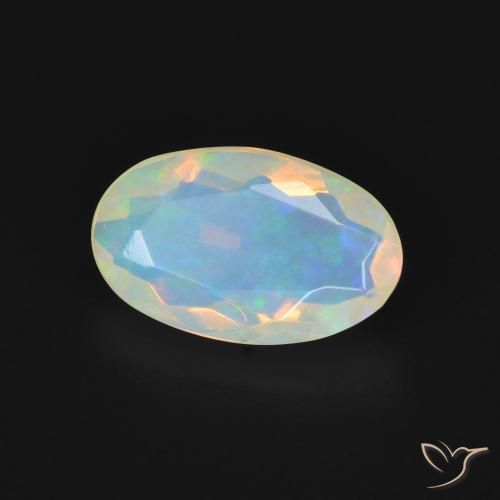 Opale Multicolore naturelle ovale, 1.42 ct, Transparent