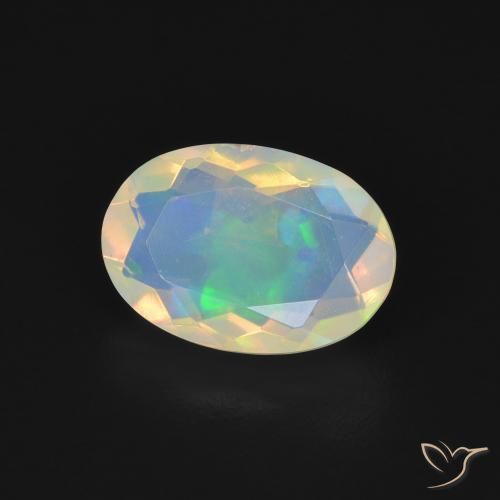 Opale Multicolore naturelle ovale, 1.22 ct, Transparent
