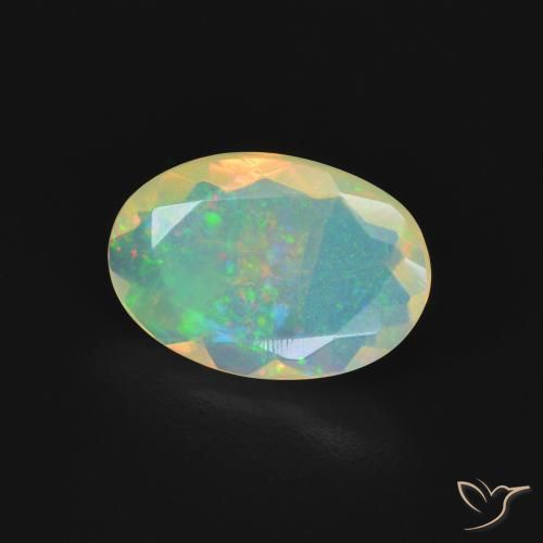 Opale Multicolore naturelle ovale, 1.23 ct, Transparent