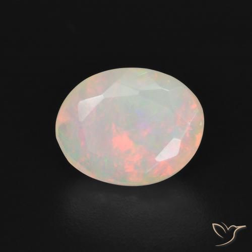 0.98ct Naturel Multicolore Opale, ovale, Translucide, Photo A