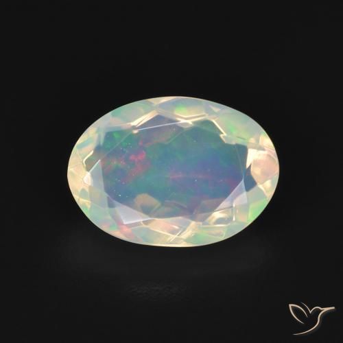 1.50ct Naturel Multicolore Opale, ovale, Transparent